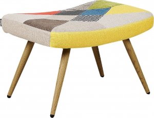 Beliani Fotel Z Podnóżkiem Patchwork Wielokolorowy Vejle! 7