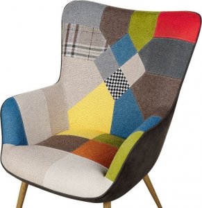 Beliani Fotel Z Podnóżkiem Patchwork Wielokolorowy Vejle! 8