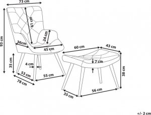 Beliani Fotel Z Podnóżkiem Patchwork Wielokolorowy Vejle! 10