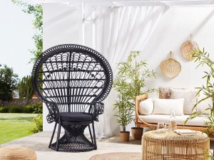 Beliani Fotel paw rattanowy czarny EMMANUELLE! 3