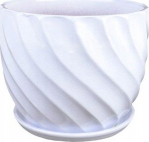 Polnix Doniczka ceramiczna z podstawką biała 18 cm 1