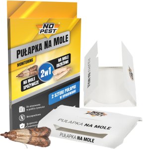 NO PEST Lep 2w1 na Mole 10 szt Pułapka Lepowa Środek Sposób Pułapka na Mole Spożywcze Odzieżowe Kuchenne Ubraniowe 10