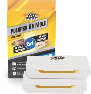 NO PEST Lep 2w1 na Mole 10 szt Pułapka Lepowa Środek Sposób Pułapka na Mole Spożywcze Odzieżowe Kuchenne Ubraniowe 2