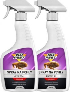 NO PEST 2x Środek na Pchły 500ml Preparat Aerozol Płyn Oprysk Spray na Pchły Pluskwy Karaluchy Mrówki Pająki 1