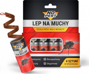 NO PEST Lep na Muchy 4 szt Pułapka Lepowa Środek Sposób Pułapka na Muchy Muszki Meszki Komary Owady 2