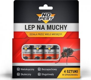 NO PEST Lep na Muchy 4 szt Pułapka Lepowa Środek Sposób Pułapka na Muchy Muszki Meszki Komary Owady 3