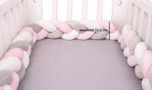 birdo Ochraniacz do łóżeczka warkocz pleciony otulacz 3m 6