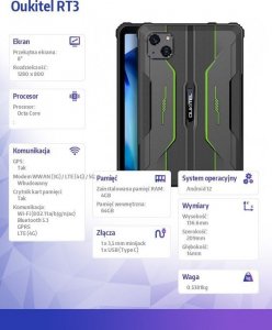Tablet Oukitel RT3 8" 64 GB 4G Zielony (RT3-GN/OL) 7