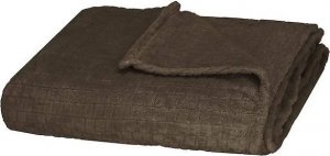 Springos Narzuta na łóżko, pled 130x180cm tłoczony, dwustronny koc na kanapę brązowy UNIWERSALNY 2