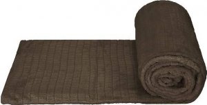 Springos Narzuta na łóżko, pled 130x180cm tłoczony, dwustronny koc na kanapę brązowy UNIWERSALNY 3