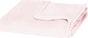 Springos Narzuta na łóżko, pled 70x160cm tłoczony, dwustronny koc na kanapę pudrowy różowy UNIWERSALNY 2