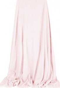 Springos Narzuta na łóżko, pled 70x160cm tłoczony, dwustronny koc na kanapę pudrowy różowy UNIWERSALNY 10