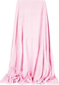 Springos Narzuta na łóżko, pled 130x180 cm tłoczony zygzak, dwustronny koc na kanapę różowy UNIWERSALNY 12