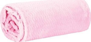 Springos Narzuta na łóżko, pled 130x180 cm tłoczony zygzak, dwustronny koc na kanapę różowy UNIWERSALNY 10