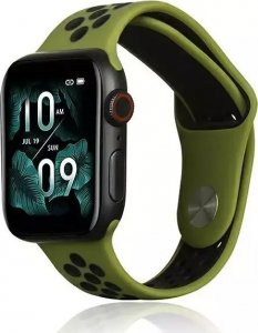 Pasek do smartwatcha Beline Sport Silicone do Apple Watch 42/44/45/49mm zielono-czarny green/black 1