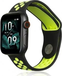 Pasek do smartwatcha Beline Sport Silicone do Apple Watch 42/44/45/49mm czarno-limonkowy black/lime 1