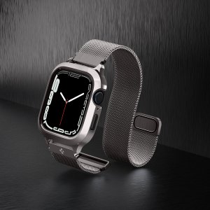 Spigen Pasek + etui Spigen Metal Fit Pro Apple Watch 7/8 45mm Graphite 9
