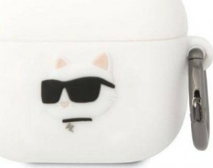 Karl Lagerfeld Etui Karl Lagerfeld KLA3RUNCHH Apple AirPods 3 cover biały/white Silicone Choupette Head 3D 1