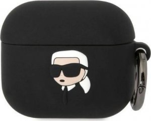 Karl Lagerfeld Etui Karl Lagerfeld KLA3RUNIKK Apple AirPods 3 cover czarny/black Silicone Karl Head 3D 1