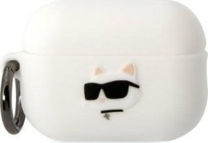 Karl Lagerfeld Etui Karl Lagerfeld KLAP2RUNCHH Apple AirPods Pro 2 cover biały/white Silicone Choupette Head 3D 1