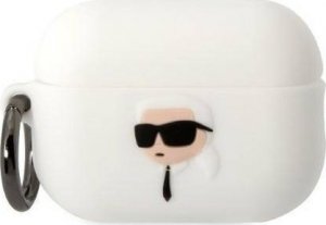 Karl Lagerfeld Etui Karl Lagerfeld KLAP2RUNIKH Apple AirPods Pro 2 cover biały/white Silicone Karl Head 3D 1