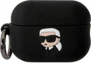 Karl Lagerfeld Etui Karl Lagerfeld KLAP2RUNIKK Apple AirPods Pro 2 cover czarny/black Silicone Karl Head 3D 1