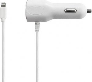 Ładowarka Vega ŁADOWARKA SAMOCHODOWA 2A BIAŁA VEGA FASTON IPHONE + USB 2000mAh 2