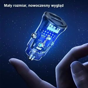 Ładowarka Usams Ładowarka samochodowa USAMS C31 3A 2xUSB-A Fast Charge czarny/black CC162CC01 2