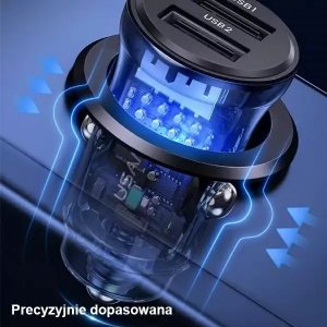 Ładowarka Usams Ładowarka samochodowa USAMS C31 3A 2xUSB-A Fast Charge czarny/black CC162CC01 3