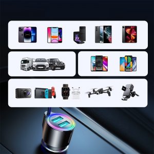 Ładowarka Joyroom Joyroom szybka ładowarka samochodowa 3 w 1 z kablem Lightning 1.5m 17W czarny (JR-CL25) 7