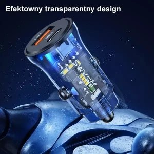 Ładowarka Usams Ładowarka samochodowa USAMS C32 1xUSB+1xUSB-C 30W Fast Charge czarny/black (US-CC164) 2