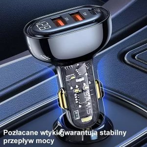 Ładowarka Usams Ładowarka samochodowa USAMS 2xUSB+1xUSB-C 80W Fast Charge czarny/black (US-CC159) 11