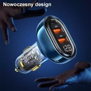 Ładowarka Usams Ładowarka samochodowa USAMS 2xUSB+1xUSB-C 80W Fast Charge czarny/black (US-CC159) 3