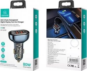 Ładowarka Usams Ładowarka samochodowa USAMS 2xUSB+1xUSB-C 80W Fast Charge niebieski/blue (US-CC159) 11