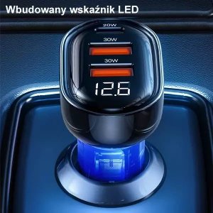 Ładowarka Usams Ładowarka samochodowa USAMS 2xUSB+1xUSB-C 80W Fast Charge niebieski/blue (US-CC159) 7