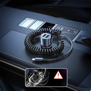 Ładowarka Joyroom Ładowarka samochodowa Joyroom 3w1 + kabel USB-C 1.5m 17W czarny (JR-CL24) 3