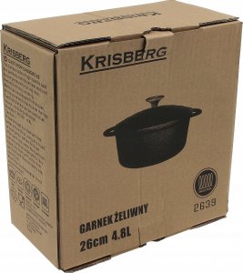 KRISBERG GARNEK ŻELIWNY 5.5L 26cm KRISBERG KS-2639 13
