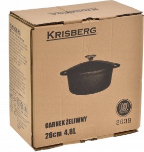 KRISBERG GARNEK ŻELIWNY 5.5L 26cm KRISBERG KS-2639 2