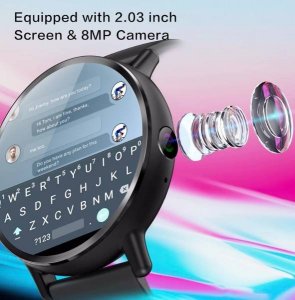 Smartwatch Active Band SMARTWATCH MĘSKI ZEGAREK PULS 4G APARAT 8MPX ANDROID 9.1 GPS WiFi SIM SMS ROZMOWY PRO BAND PASEK DM19 5