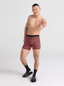 SAXX Bokserki męskie trekkingowe / sportowe z rozporkiem SAXX QUEST Boxer Brief Fly słoneczne paski S 3