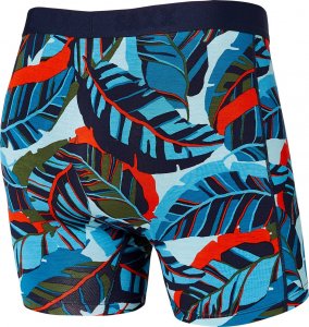 SAXX Bokserki męskie szybkoschnące VIBE Boxer Brief liście - niebieskie S 2