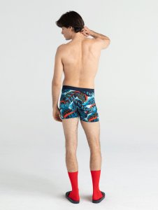 SAXX Bokserki męskie szybkoschnące VIBE Boxer Brief liście - niebieskie S 4