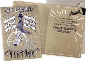 KUKARTKA Karnet Urodziny vintage Monsieur 1