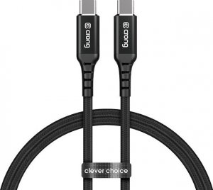 Kabel USB Crong USB-C - USB-C 2 m Czarny (CRG-AL200USCC-BLK) 3
