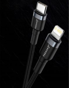 Kabel USB Feegar USB-C - Lightning 1 m Czarny (5904610880203) 2
