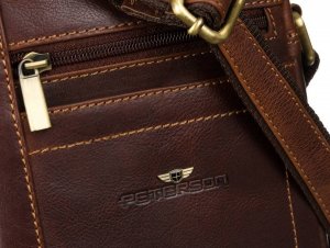 Peterson Listonoszka skórzana PTN TB-117-COM COGNA koniakowa 3
