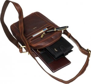 Peterson Listonoszka skórzana PTN TB-117-COM COGNA koniakowa 7