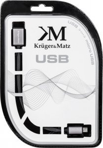 Kabel USB Kruger&Matz USB-A - microUSB 0.2 m Srebrny (KM0333) 2