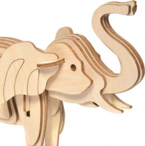 Little-Story Little Story Drewniane Puzzle Model 3D - Słoń 2