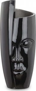 Art-Pol Wazon z twarzą tworzywo sztuczne czarny H90cm 1